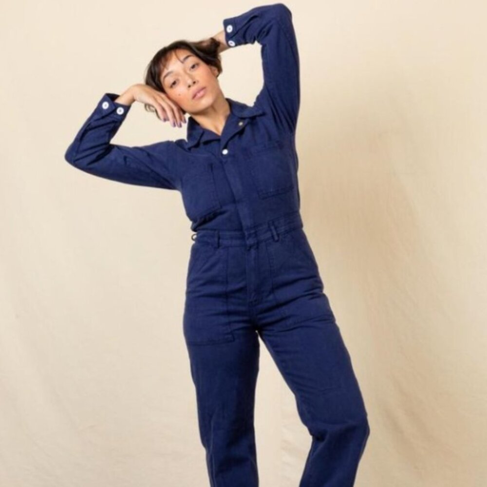 Big Bud Press Navy Longsleeve Jumpsuit